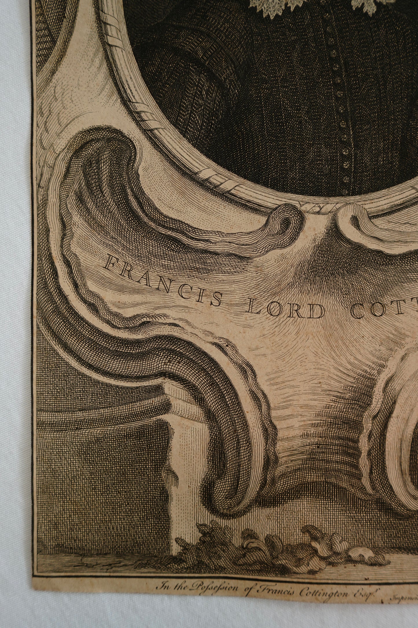 Antique Houbraken Engraving Portrait “Francis, Lord Cottington” Published 1744 | 9 x 14.75