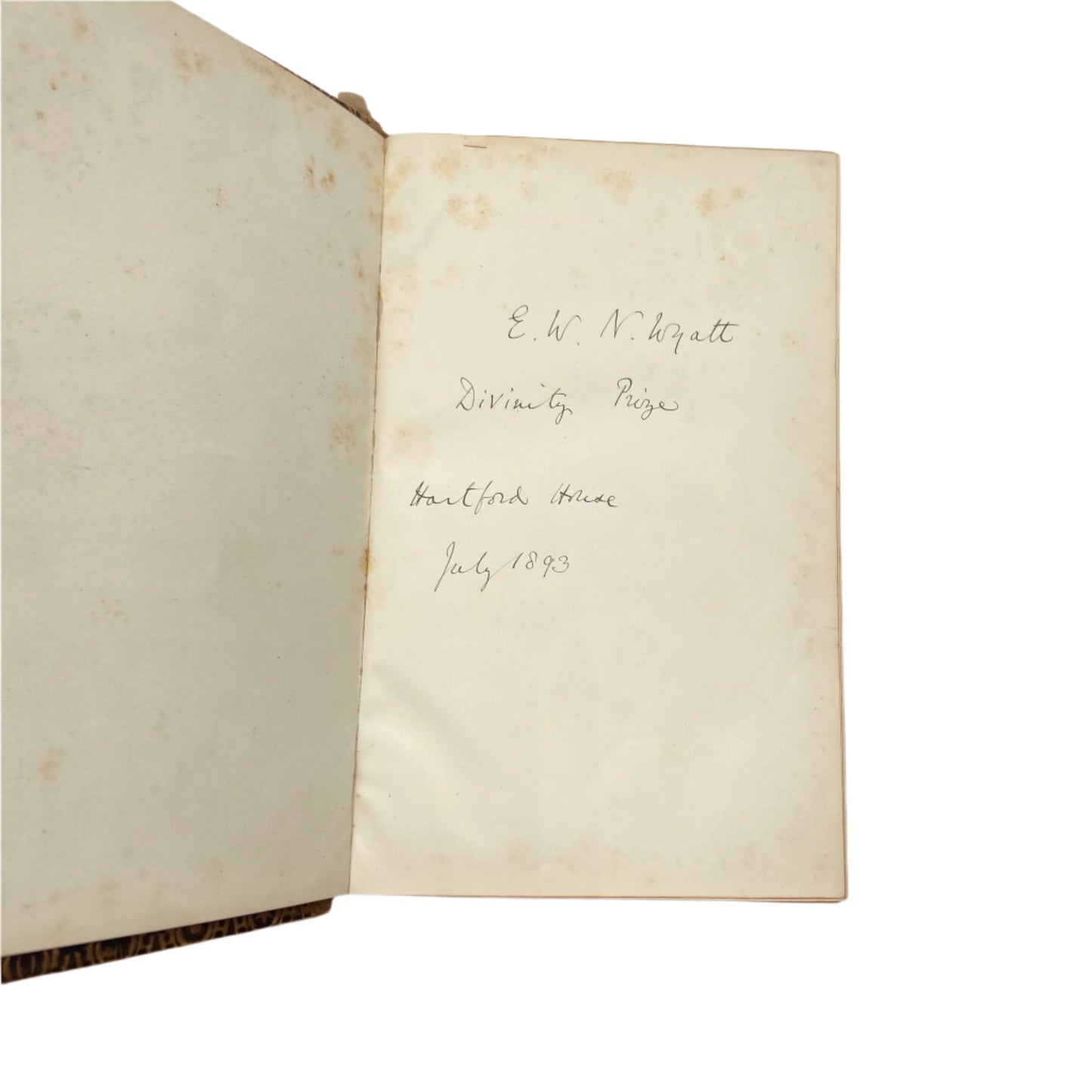 1893 " A Smaller Dictionary of the Bible " Light Brown Full Leather Book