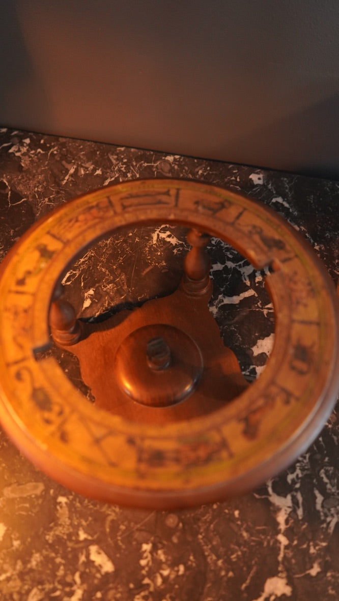 Small Vintage Italian Wooden Globe