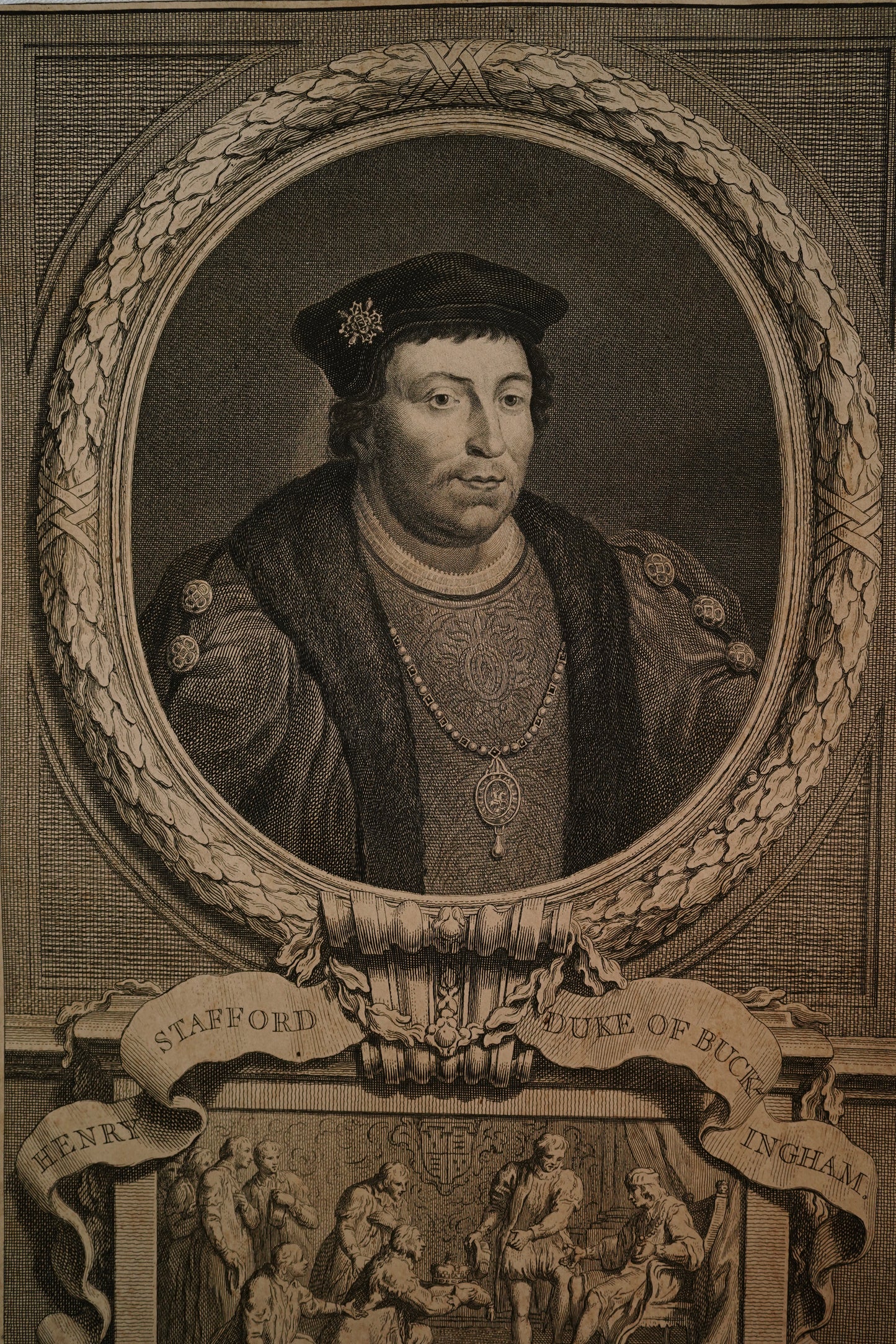 Early 19th Century Engraving "Duke of Buckingham" by Jacobus Houbraken