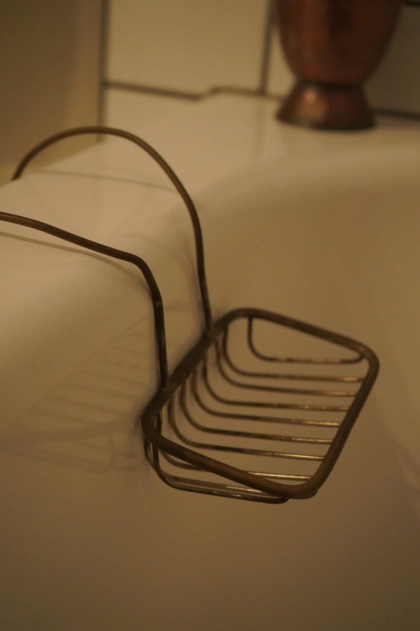 Antique Brass Tub-Mounted Soap Holder Basket