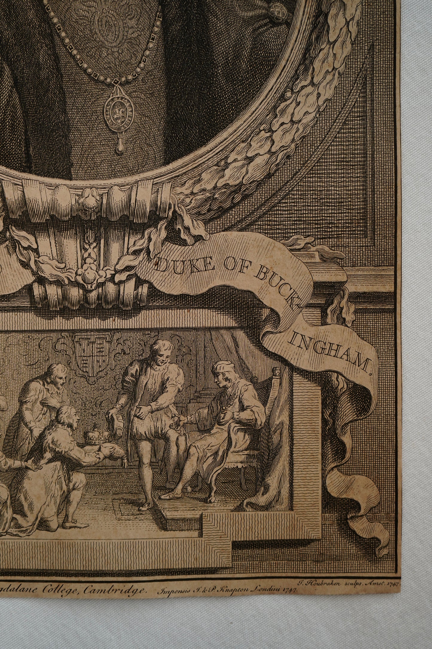 Early 19th Century Engraving "Duke of Buckingham" by Jacobus Houbraken