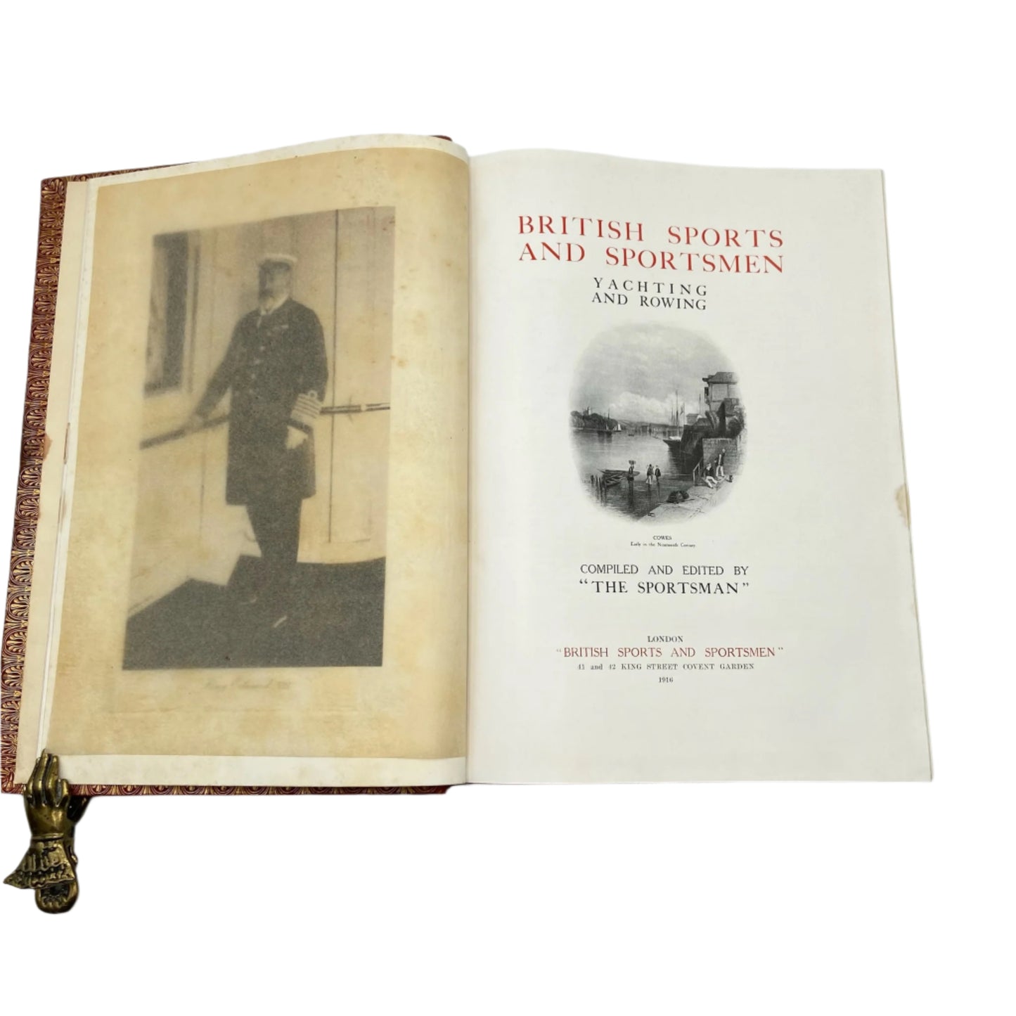 1916 “British Sports: Yachting and Rowing" XL Full Morocco Red Leather Book, First Edition