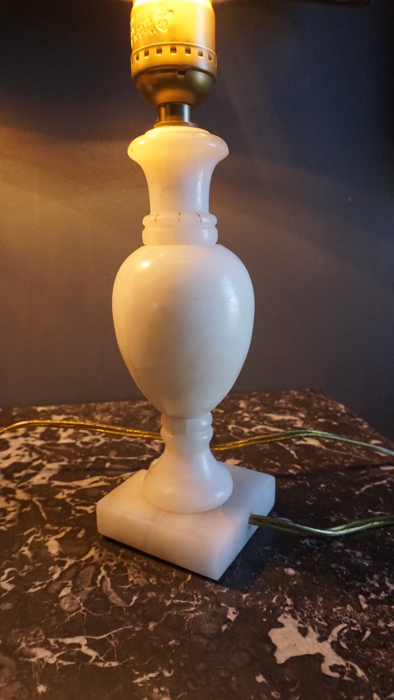 Pair of Petite Mid-Century Italian Alabaster Urn Lamps