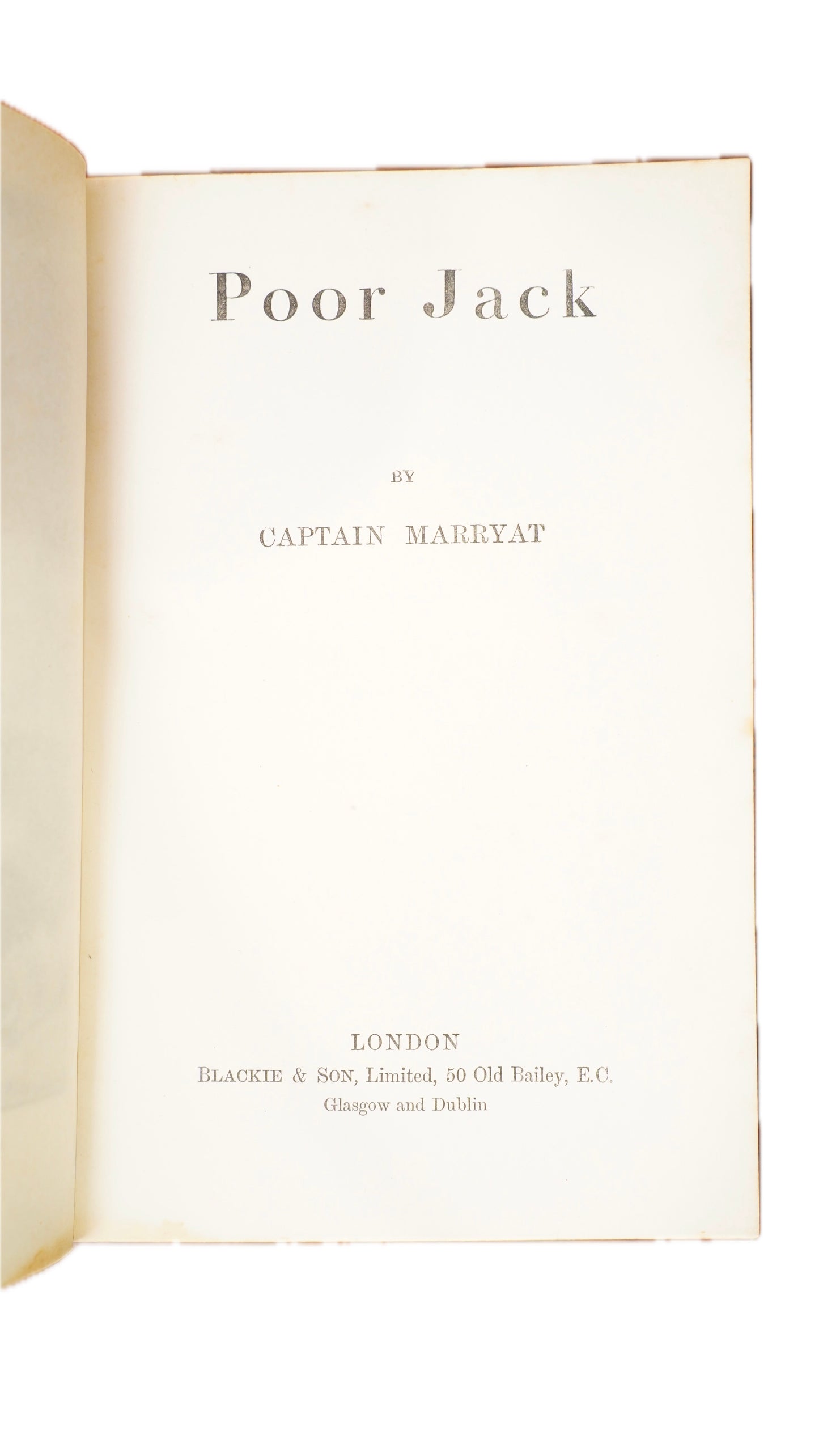 Poor Jack Captain Marryat Antique Leather Book 1909 Prize Binding