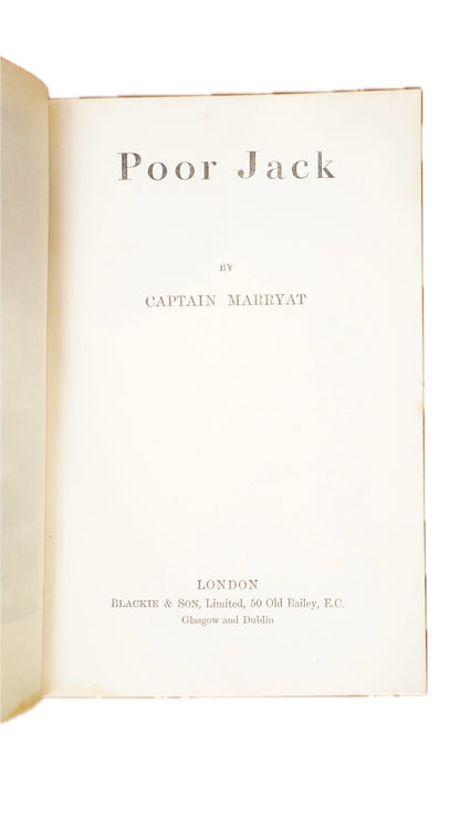 Poor Jack Captain Marryat Antique Leather Book 1909 Prize Binding