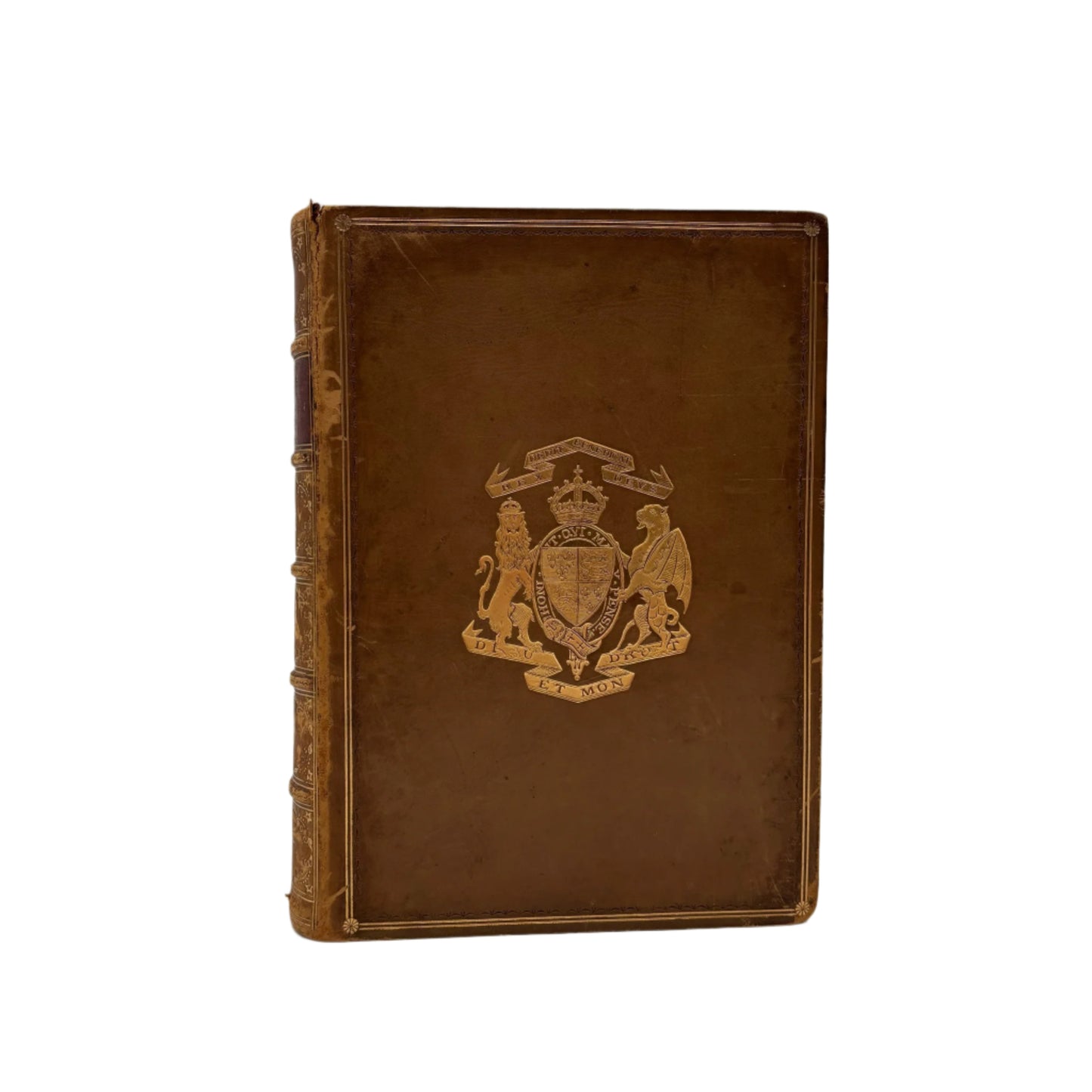 Antique History Book Palmyra and Zenobia by William Wright 1895 Full Calf Prize Binding with Royal Arms