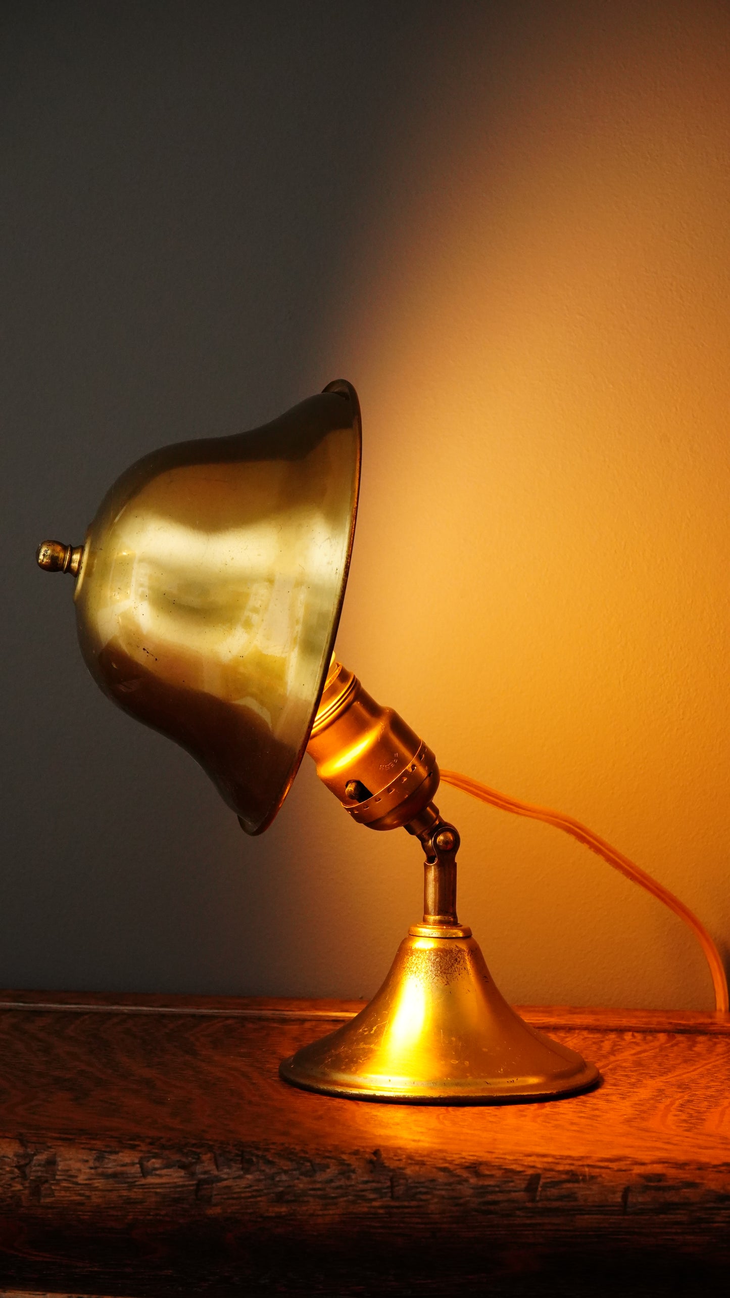 Vintage Brass Adjustable Wall Sconce or Desk Lamp