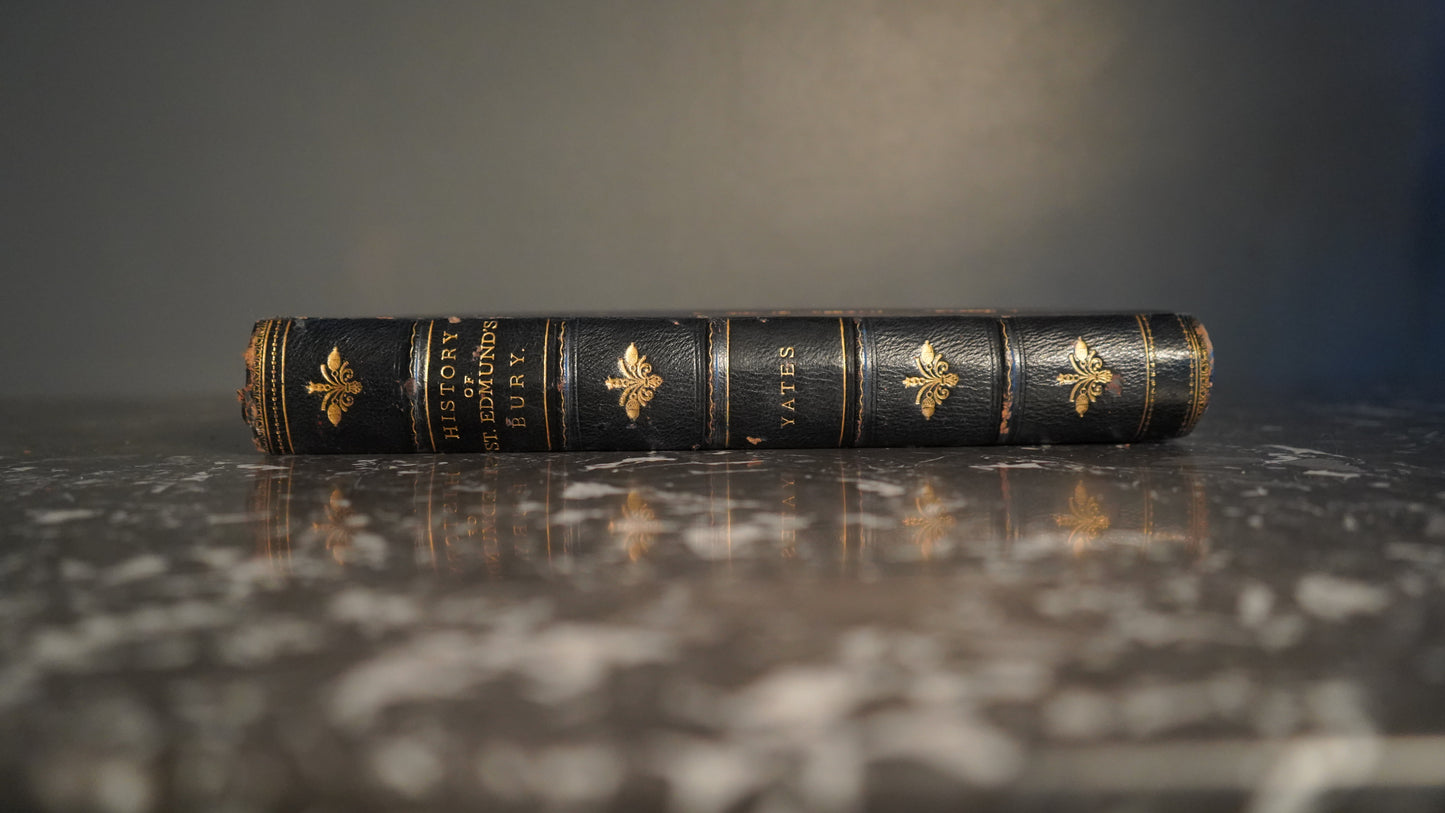 1805 "The History and Antiquities of the Abbey of St. Edmund’s Bury" Half Blue Leather Book