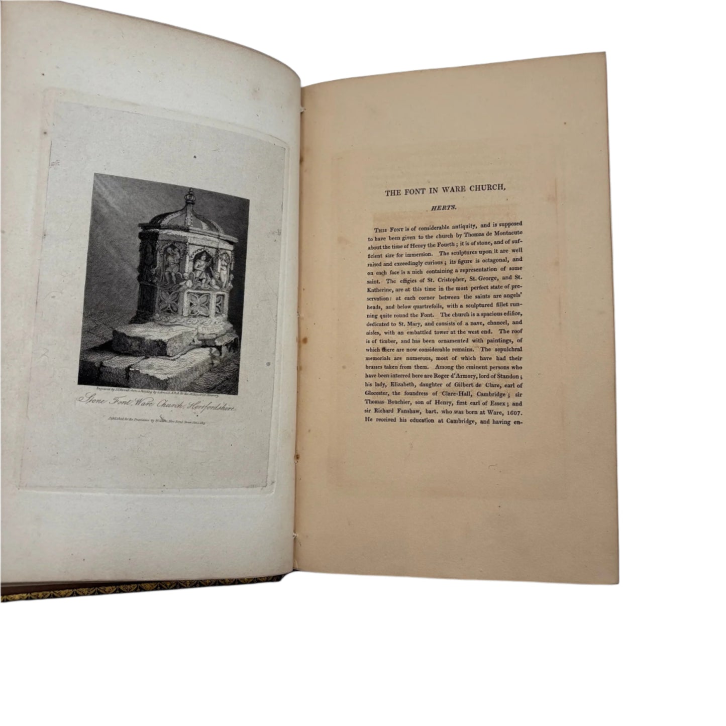 4 Volumes 1815 & 1816"The Antiquarian Itinerary" Full Black Moroccon Leather Book