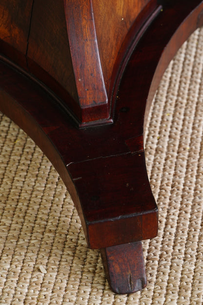 Antique Dutch Mahogany Jardinière, Slatted Urn Form with Brass Liner, Circa 1890