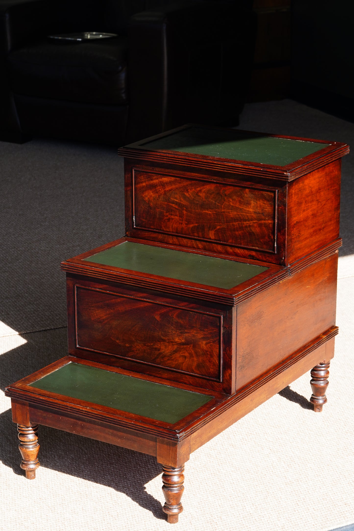 English Mahogany Library Steps in the Regency Taste
