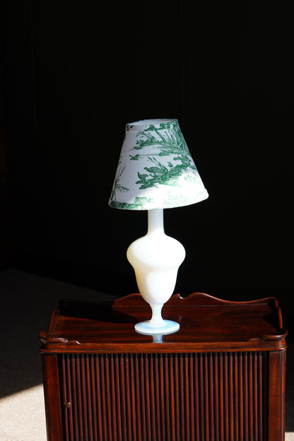 Vintage French Opaline Glass Table Lamp, Sevre France
