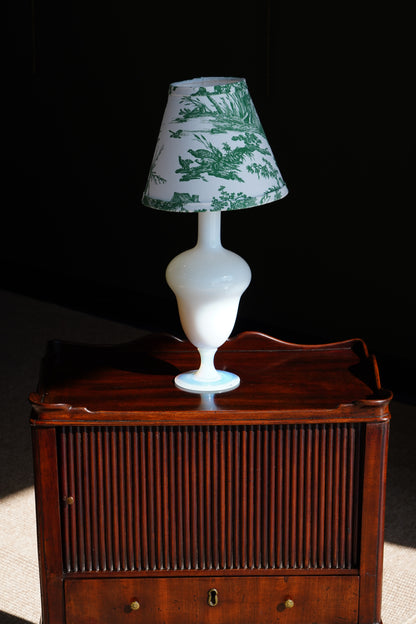 Vintage French Opaline Glass Table Lamp, Sevre France