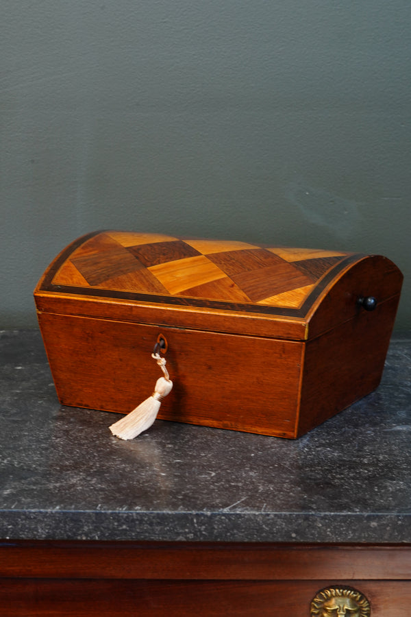 Victorian Walnut Dome-Top Parquetry Keepsake Box, Circa 1870 secondary view