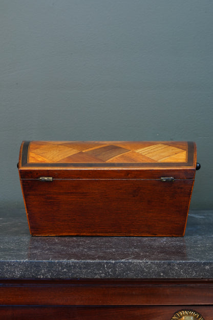 Victorian Walnut Dome-Top Parquetry Keepsake Box, Circa 1870