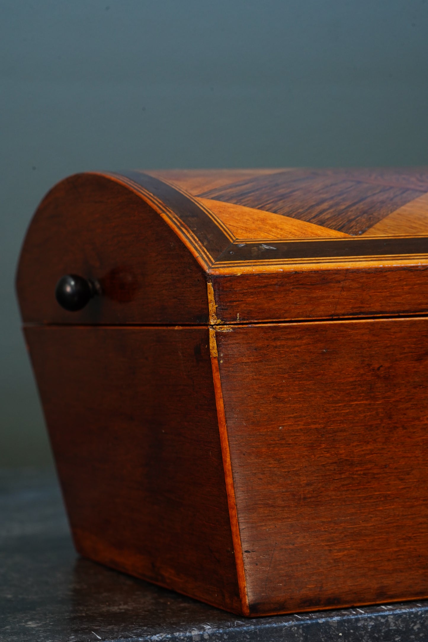 Victorian Walnut Dome-Top Parquetry Keepsake Box, Circa 1870