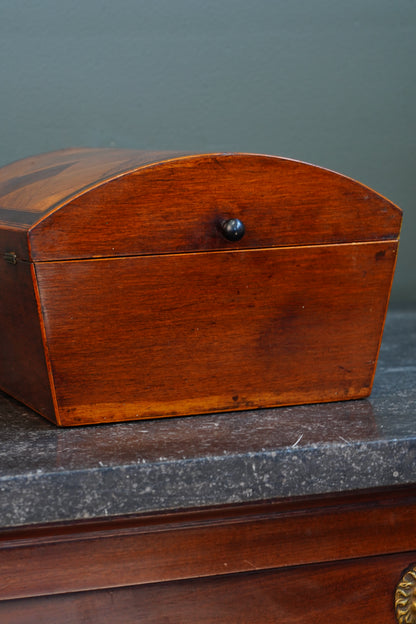 Victorian Walnut Dome-Top Parquetry Keepsake Box, Circa 1870