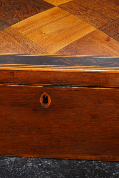Victorian Walnut Dome-Top Parquetry Keepsake Box, Circa 1870