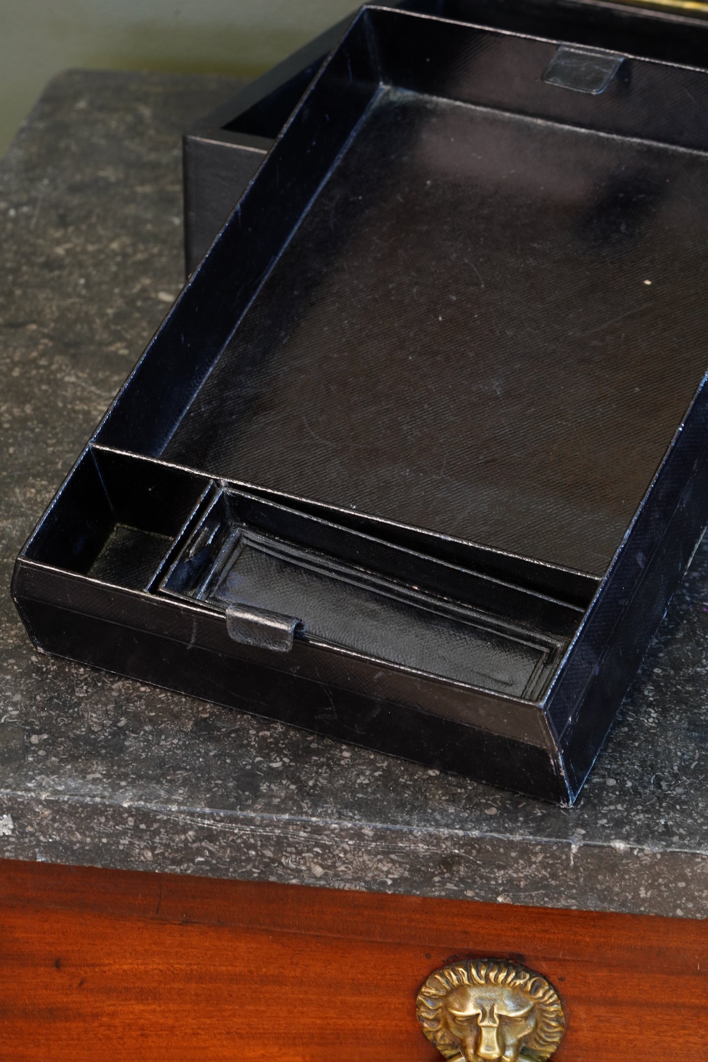 Antique Victorian English Leather Despatch Box