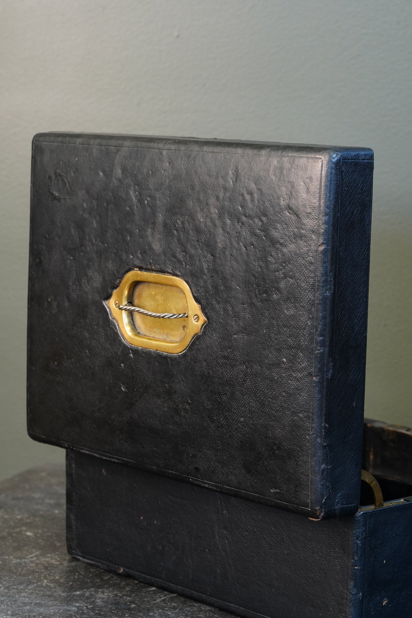 Antique Victorian English Leather Despatch Box