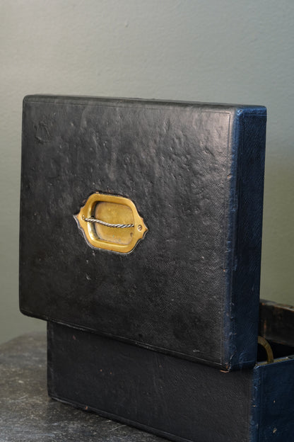 Antique Victorian English Leather Despatch Box