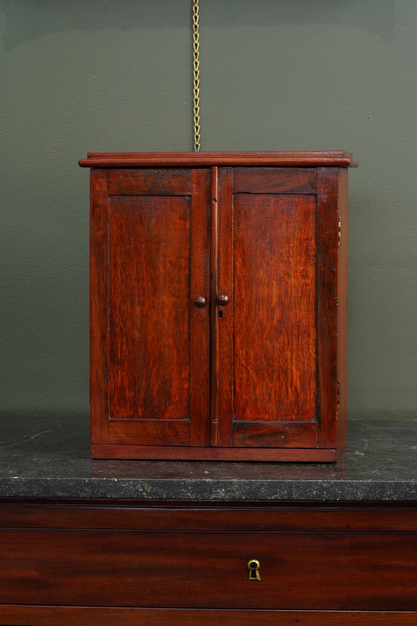 Antique English Miniature Collector's Cabinet, Circa 1890