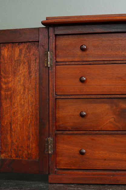 Antique English Miniature Collector's Cabinet, Circa 1890