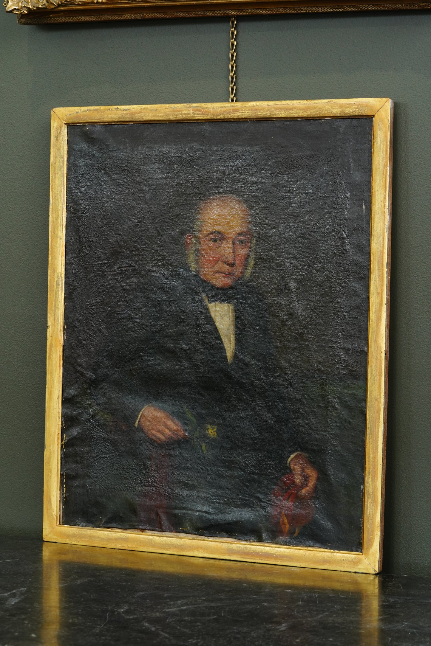 Antique English Portrait Oil Painting of Samuel Bradbury of Market Drayton