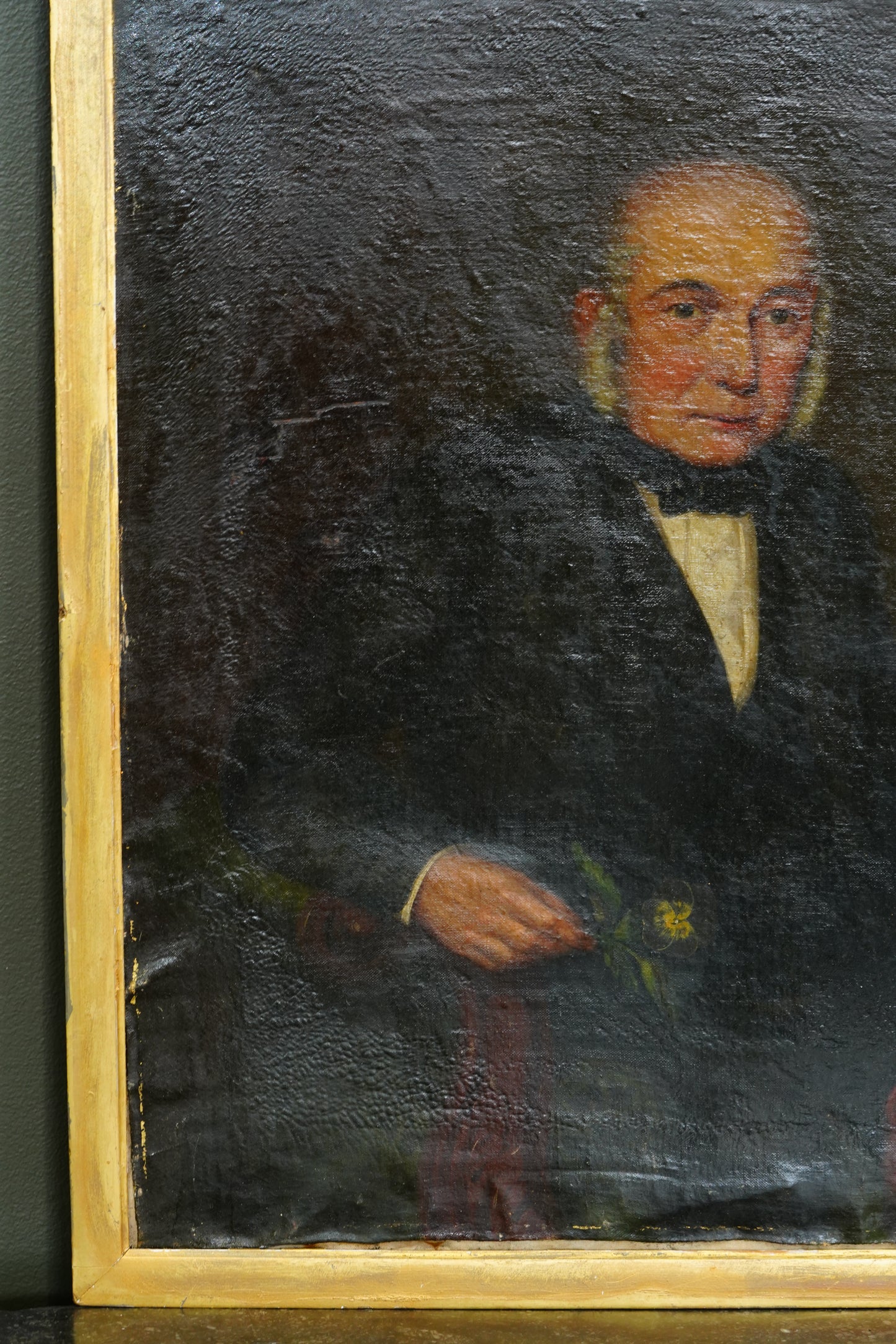 Antique English Portrait Oil Painting of Samuel Bradbury of Market Drayton