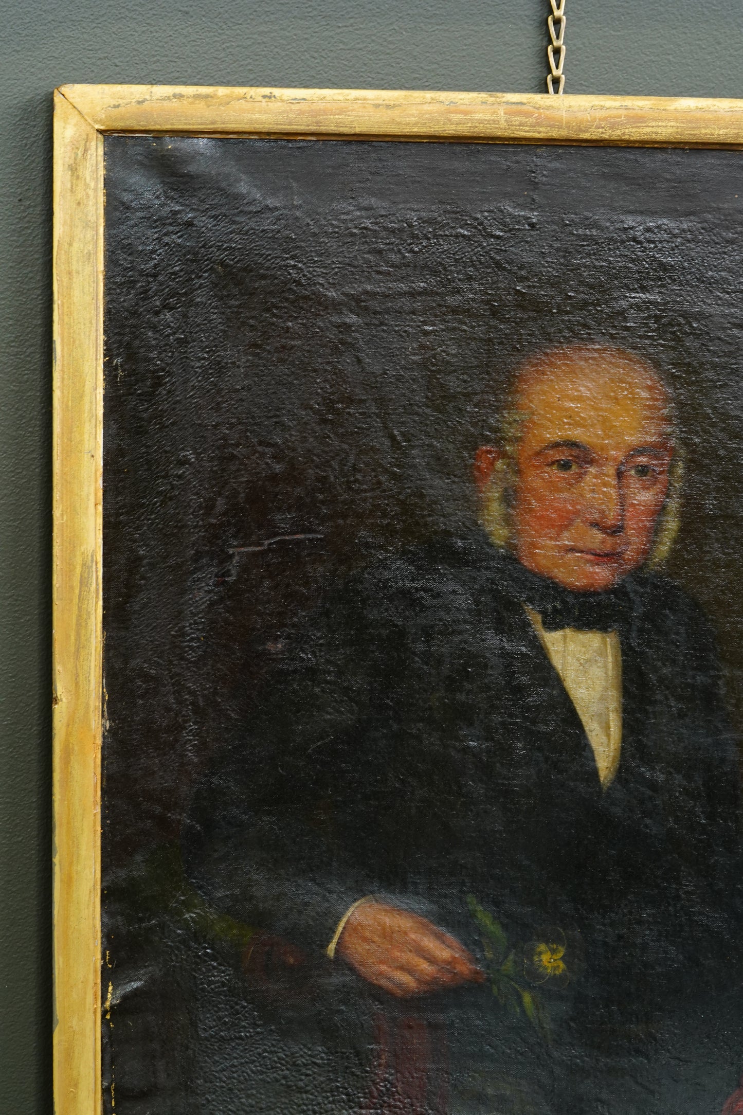 Antique English Portrait Oil Painting of Samuel Bradbury of Market Drayton