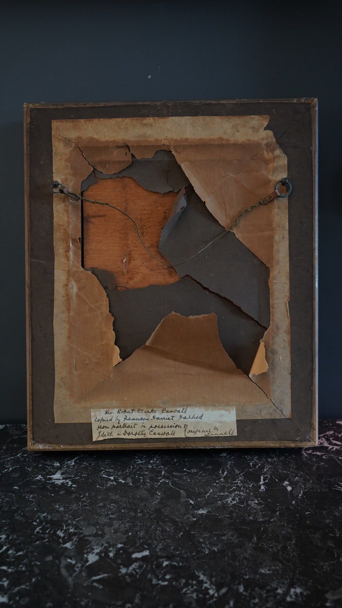 Antique English Portrait of Rev. Robert Clarke Caswall, after John Linnell, Oil on Board Painting