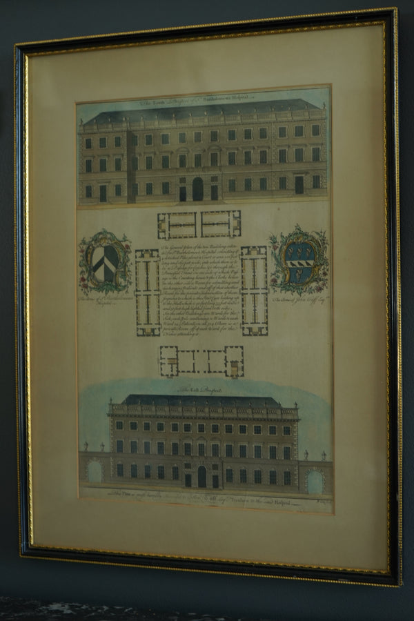 18th-Century Architectural Engraving of St. Bartholomew’s Hospital by Benjamin Cole (Hand-Colored) | Antique English Architectural Engraving secondary view