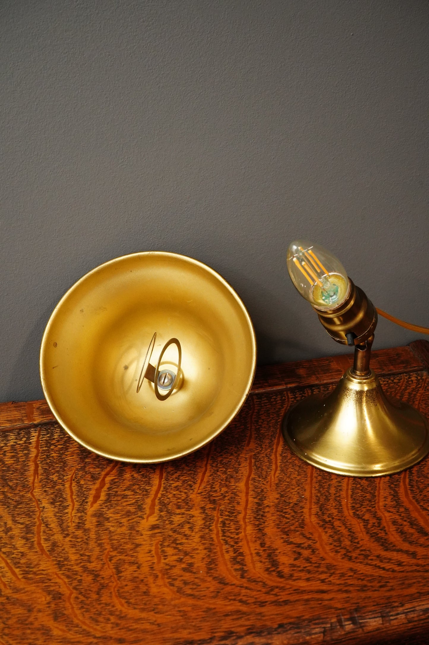Vintage Brass Adjustable Wall Sconce or Desk Lamp