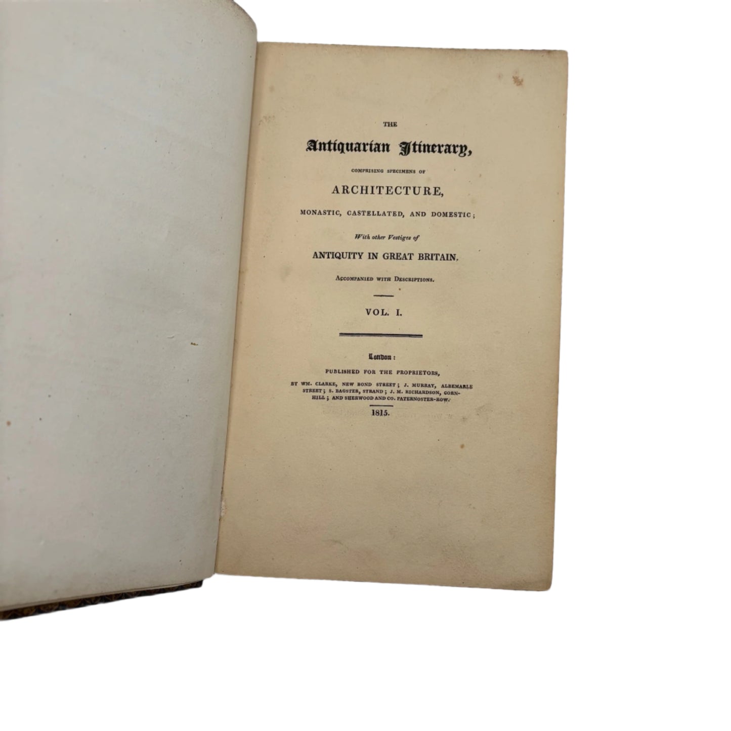 4 Volumes 1815 & 1816"The Antiquarian Itinerary" Full Black Moroccon Leather Book