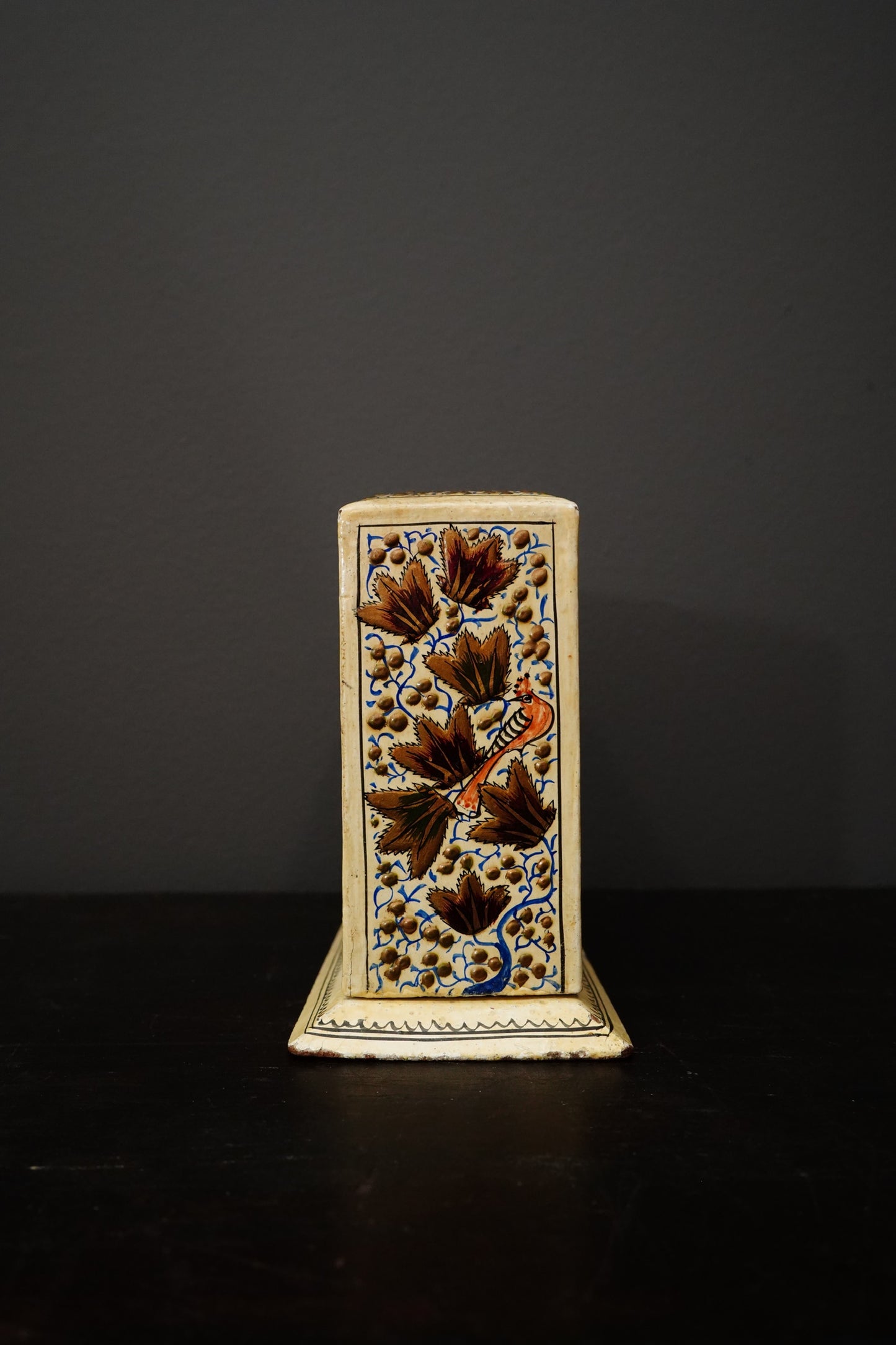 Antique Hand Painted Card Holder Box