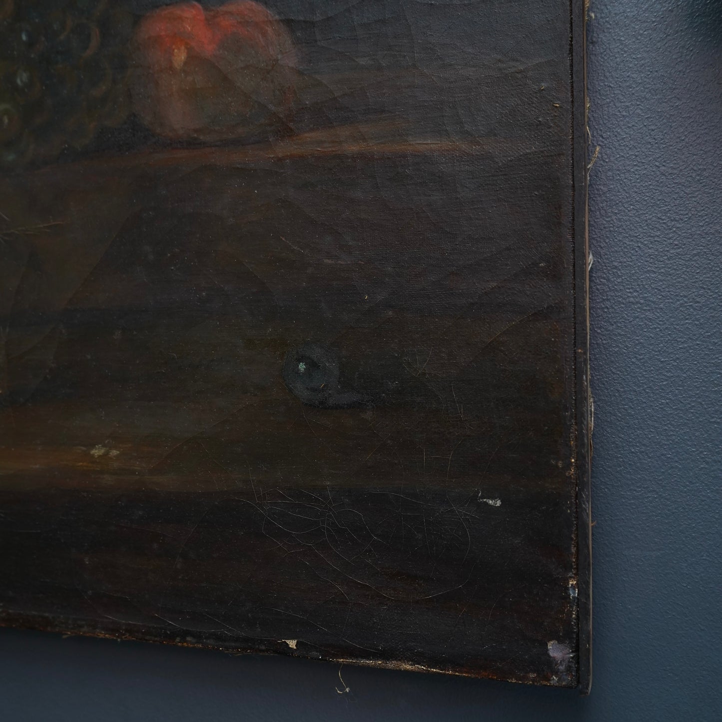 Early 20th Century Oil Painting After Chardin – Still Life with Silver Goblet, Peach & Grapes