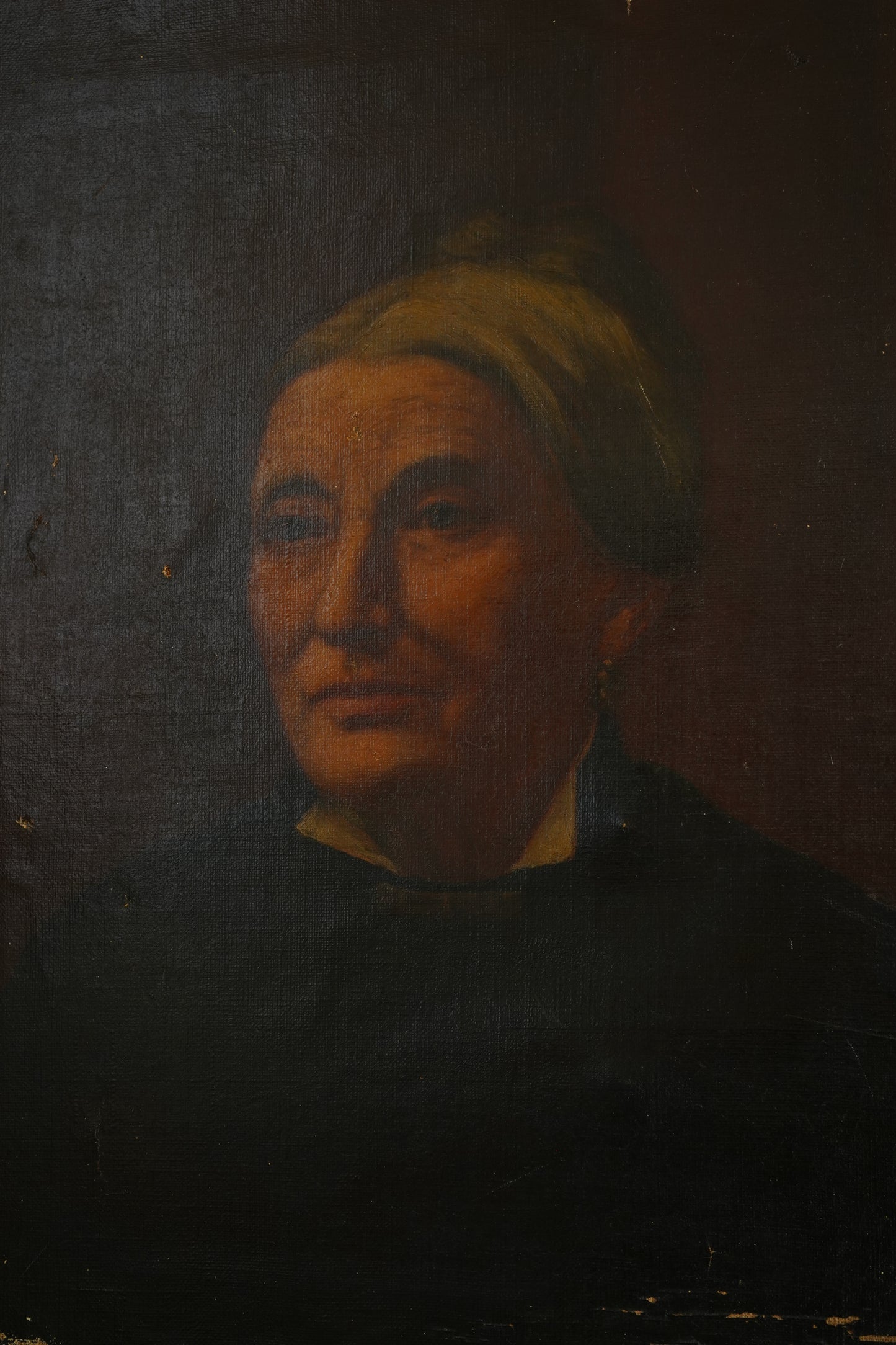 Signed Antique Portrait – 1892 Oil on Canvas, Victorian Woman, 18” x 22”