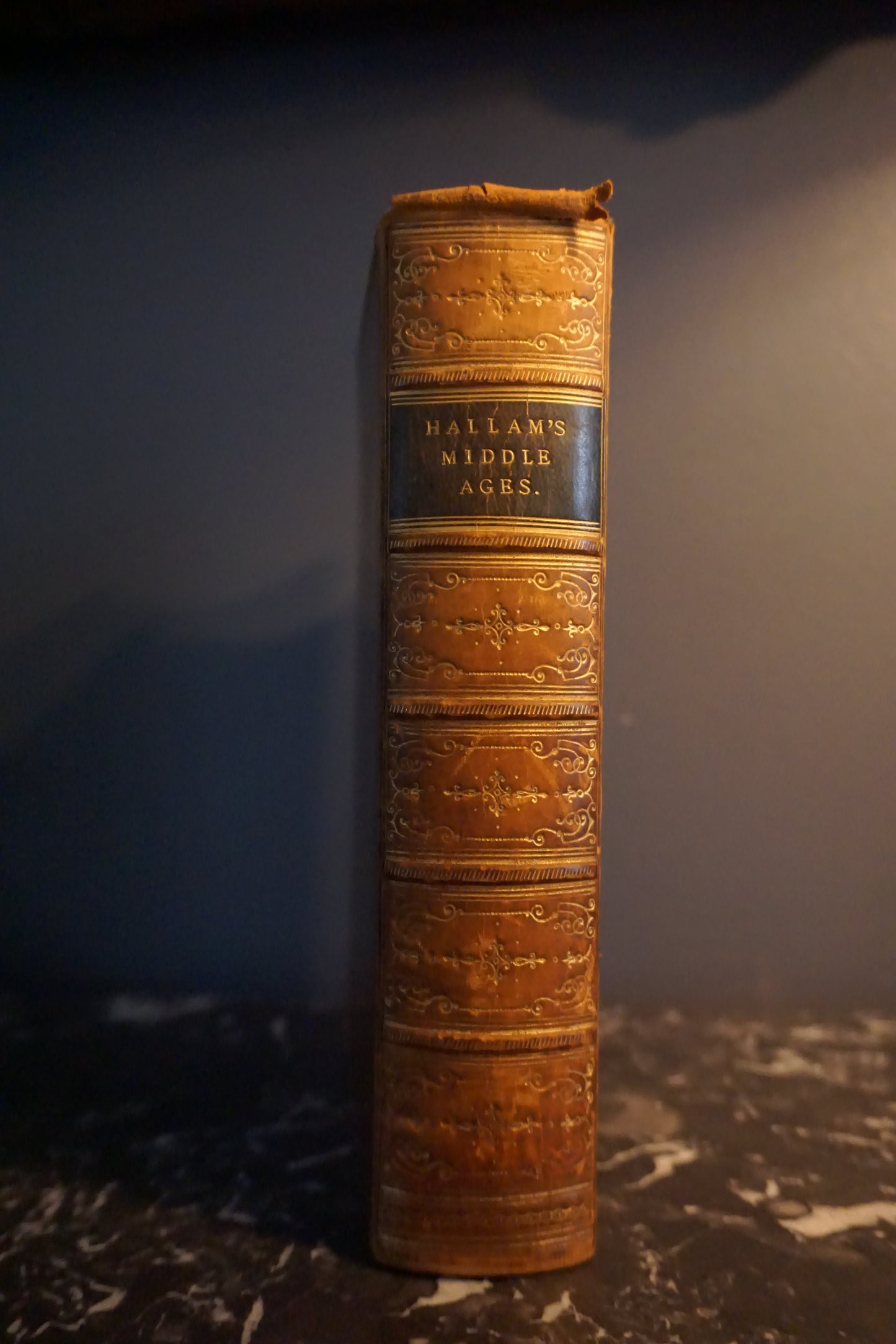 1869 "View of the State of Europe During the Middle Ages" Full Brown Leather Book