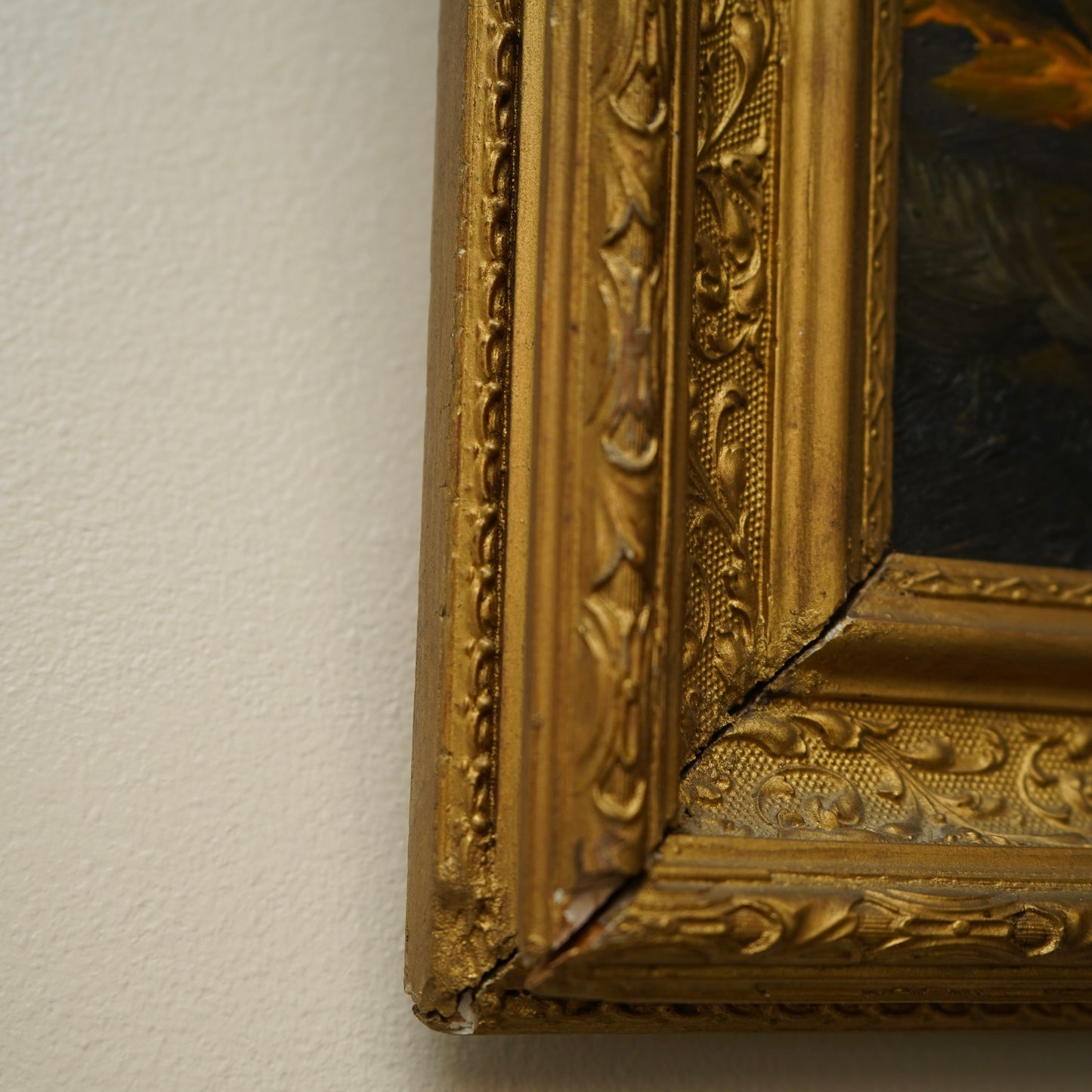 Early 20th Century Impressionist Oil Painting | Sunset Over River Valley in Gilt Frame