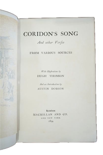 1894 Coridon's Song Hugh Thomson Illustrated Half Leather Poetry