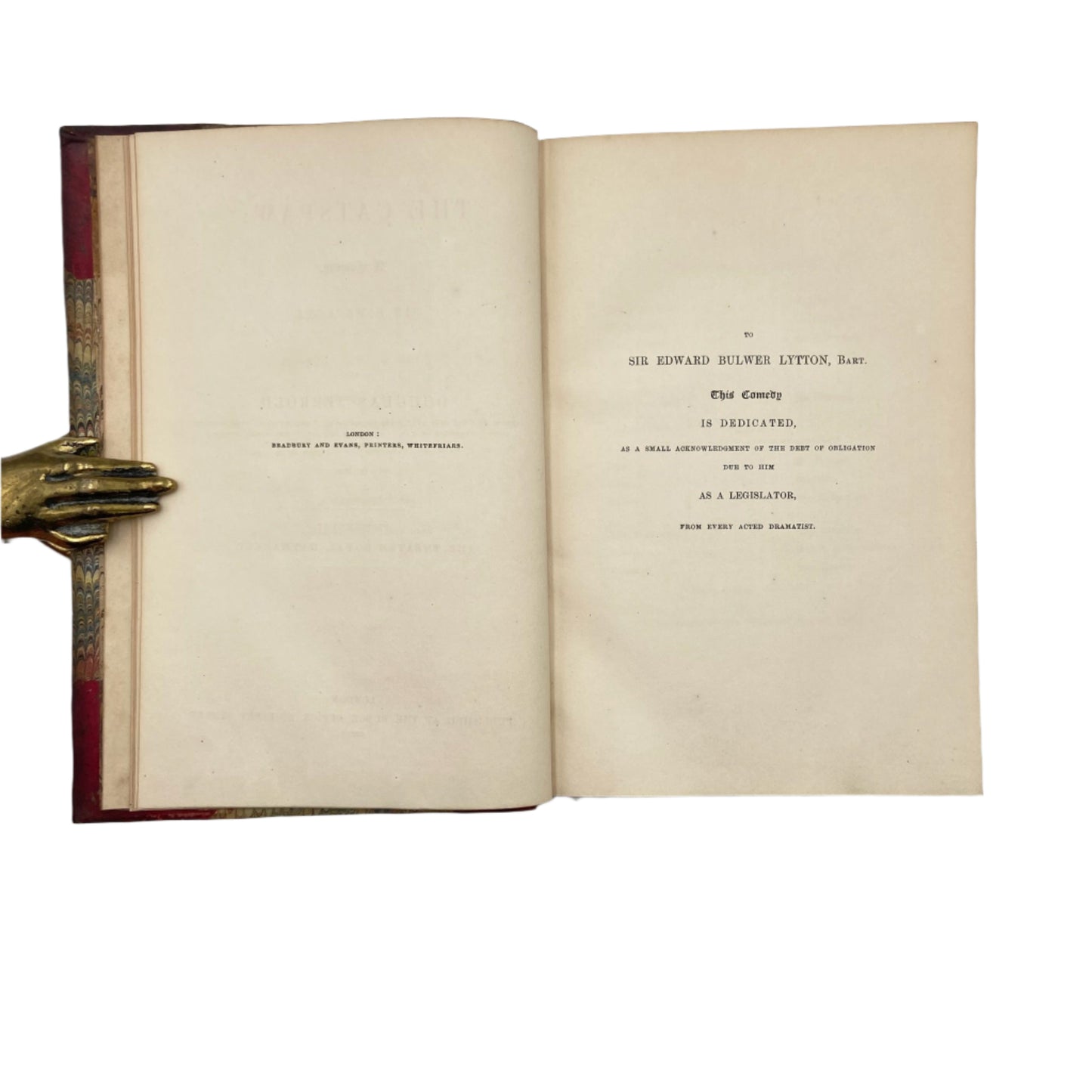 1809 "The Catspaw: A Comedy in Five Acts" Red Half Leather Book