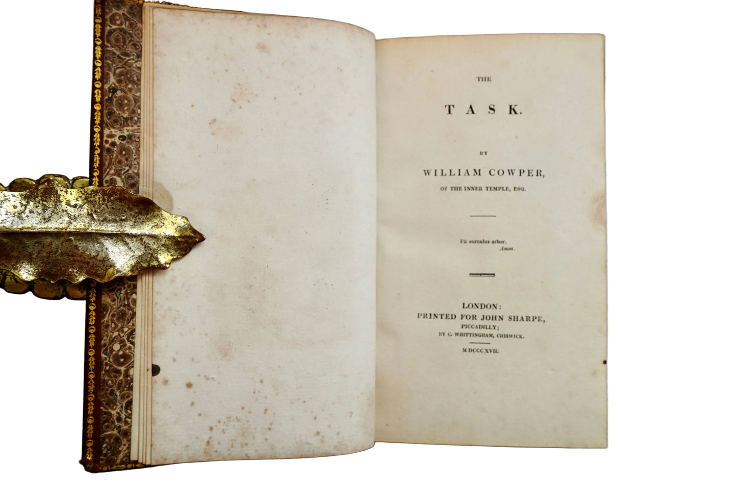 1817 The Task by William Cowper Poetry Book