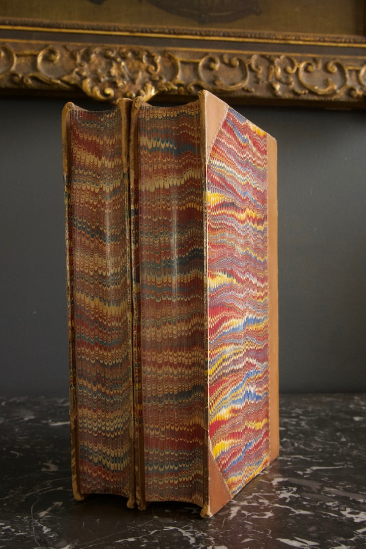 1868 " Historical Characters " Brown Half Leather Book