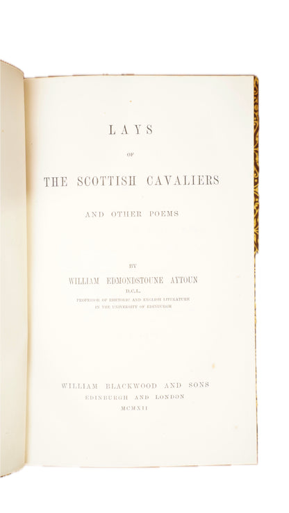 Antique Aytoun Lays of the Scottish Cavaliers Full Leather 1912