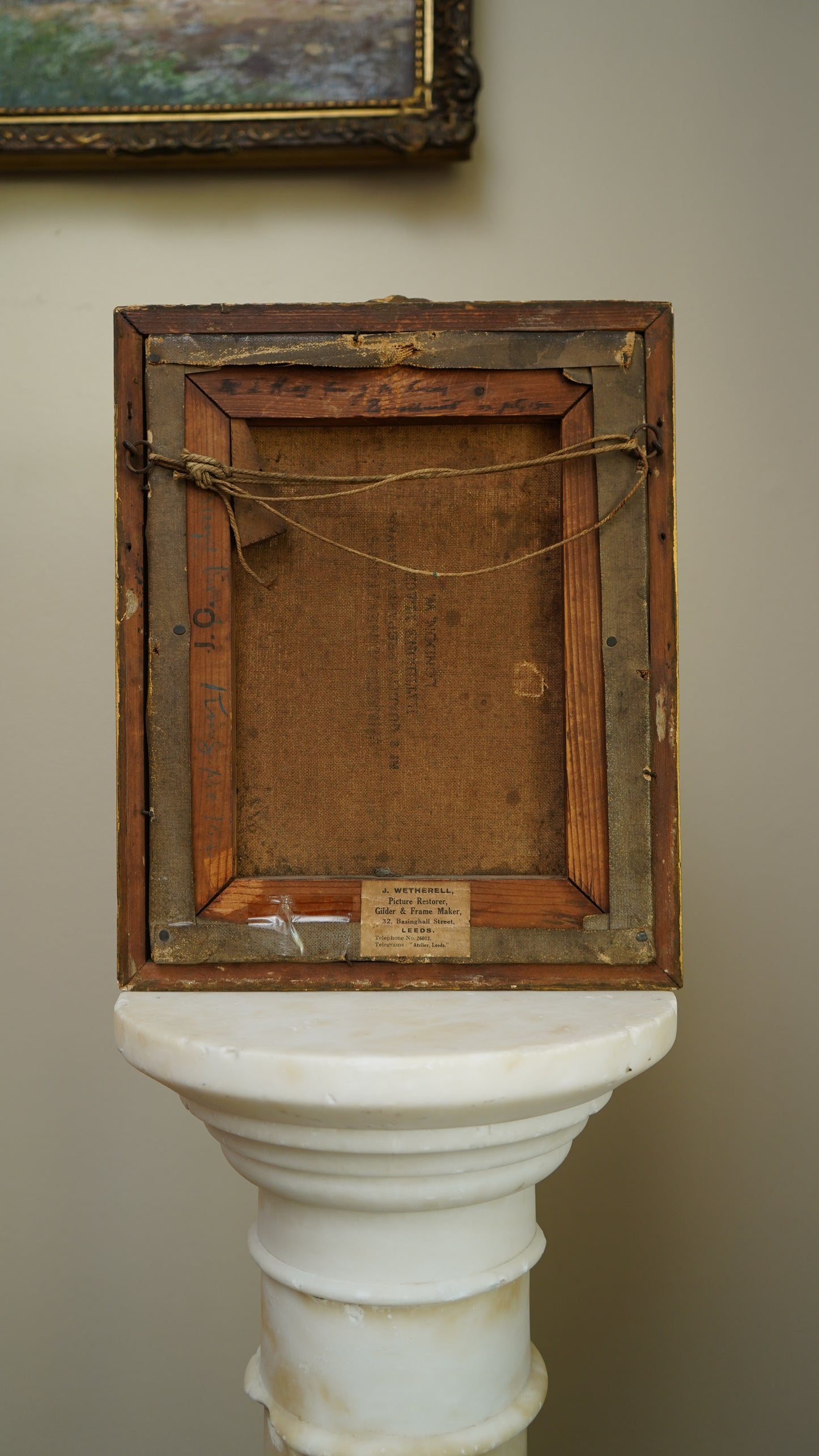 British School Oil Painting of Street Sweeper Boy with Dog, c. 1890–1915