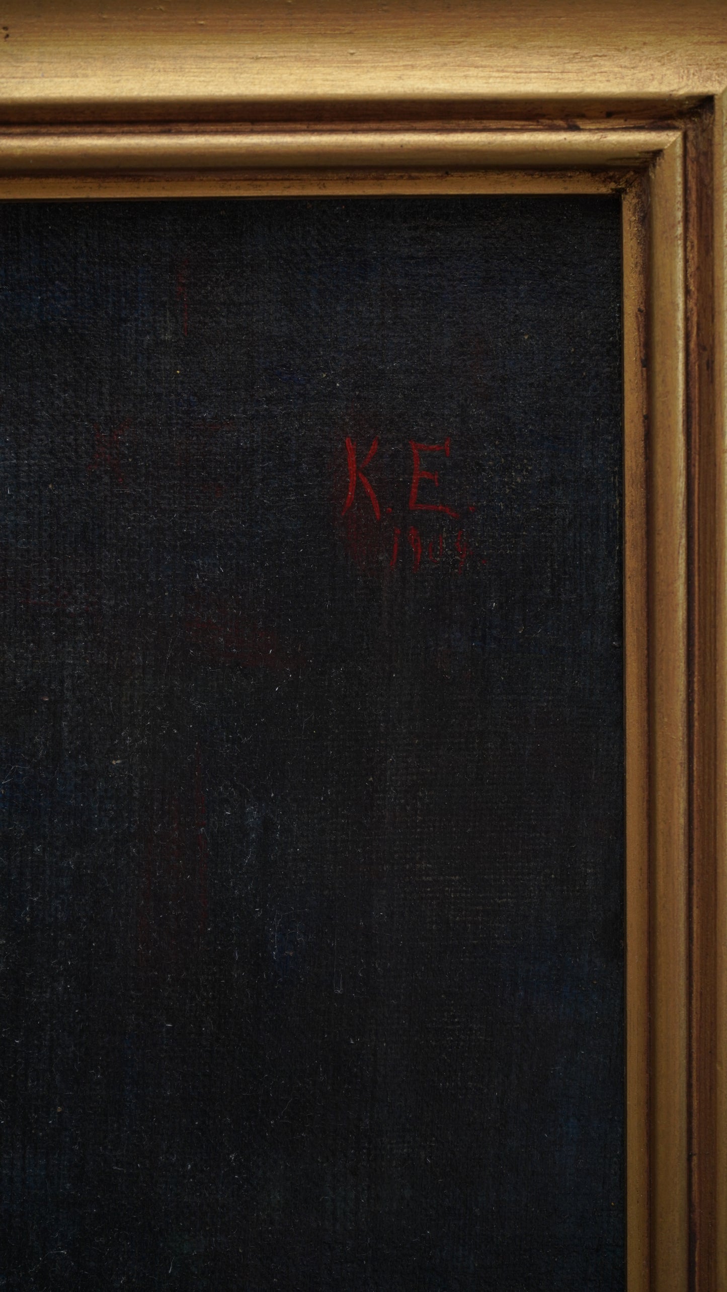 Antique 1905 Oil Painting Still Life with Fruit, Book & Earthenware Jar | Signed K.E.