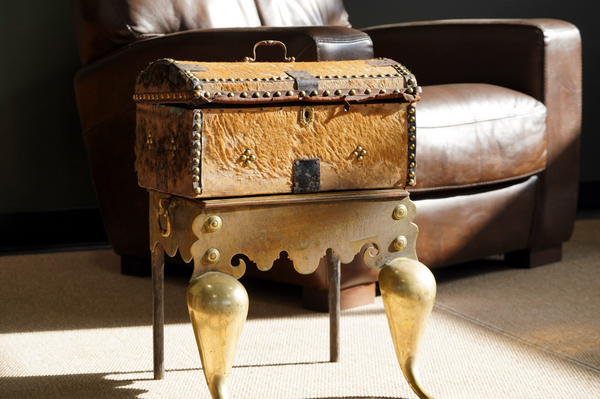 Antique English Hide Dome-Top Trunk, Barnard Castle secondary view