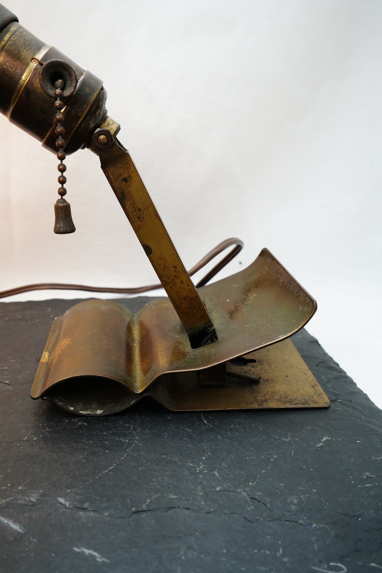 Vintage Brass Industrial Clamp Mount Lamp