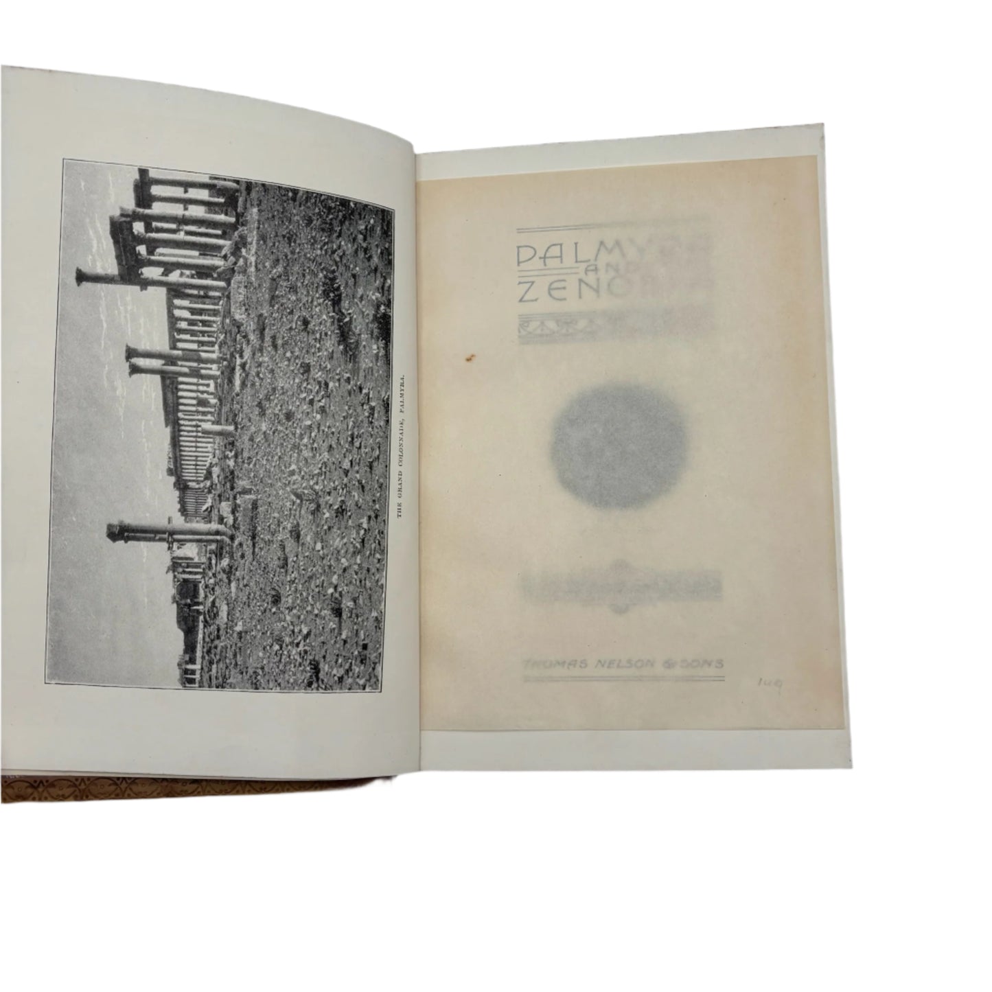 Antique History Book Palmyra and Zenobia by William Wright 1895 Full Calf Prize Binding with Royal Arms